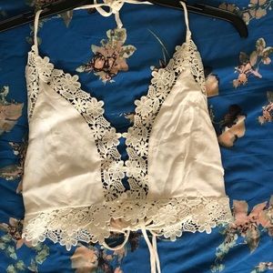 Forever 21 Lace Halter Crop Top